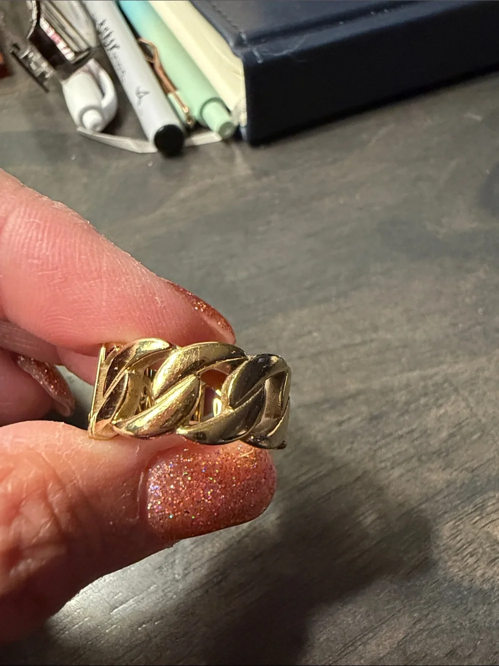 Michael Kors Gold Plaque Logo Ring